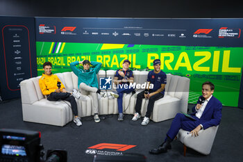 2023-11-02 - Press conference: NORRIS Lando (gbr), McLaren F1 Team MCL60, STROLL Lance (can), Aston Martin F1 Team AMR23, VERSTAPPEN Max (ned), Red Bull Racing RB19, PEREZ Sergio (mex), Red Bull Racing RB19, portrait during the 2023 Formula 1 Grand Premio de la Ciudad de Mexico, 19th round of the 2023 Formula One World Championship from October 27 to 29, 2023 on the Autodromo Hermanos Rodriguez, in Mexico City, Mexico - F1 - SAO PAULO GRAND PRIX 2023 - FORMULA 1 - MOTORS