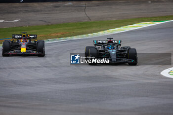 2023-11-03 - 63 RUSSELL George (gbr), Mercedes AMG F1 Team W14, 01 VERSTAPPEN Max (nld), Red Bull Racing RB19, action during the 2023 Formula 1 Rolex Grande Premio de Sao Paulo, 20th round of the 2023 Formula One World Championship from November 3 to 5, 2023 on the Autodromo José Carlos Pace, in Sao Paulo, Brazil - F1 - SAO PAULO GRAND PRIX 2023 - FORMULA 1 - MOTORS