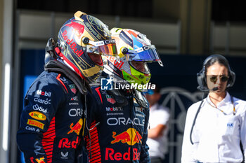 2023-11-04 - VERSTAPPEN Max (ned), Red Bull Racing RB19, PEREZ Sergio (mex), Red Bull Racing RB19, portrait during the 2023 Formula 1 Rolex Grande Premio de Sao Paulo, 20th round of the 2023 Formula One World Championship from November 3 to 5, 2023 on the Autodromo José Carlos Pace, in Sao Paulo, Brazil - F1 - SAO PAULO GRAND PRIX 2023 - FORMULA 1 - MOTORS