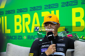 2023-11-04 - NORRIS Lando (gbr), McLaren F1 Team MCL60, portrait during the 2023 Formula 1 Rolex Grande Premio de Sao Paulo, 20th round of the 2023 Formula One World Championship from November 3 to 5, 2023 on the Autodromo José Carlos Pace, in Sao Paulo, Brazil - F1 - SAO PAULO GRAND PRIX 2023 - FORMULA 1 - MOTORS