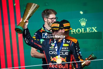 2023-11-05 - VERSTAPPEN Max (ned), Red Bull Racing RB19, portrait podium during the 2023 Formula 1 Rolex Grande Premio de Sao Paulo, 20th round of the 2023 Formula One World Championship from November 3 to 5, 2023 on the Autodromo José Carlos Pace, in Sao Paulo, Brazil - F1 - SAO PAULO GRAND PRIX 2023 - RACE - FORMULA 1 - MOTORS