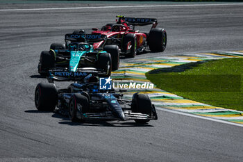 2023-11-05 - 63 RUSSELL George (gbr), Mercedes AMG F1 Team W14, 18 STROLL Lance (can), Aston Martin F1 Team AMR23, action during the 2023 Formula 1 Rolex Grande Premio de Sao Paulo, 20th round of the 2023 Formula One World Championship from November 3 to 5, 2023 on the Autodromo José Carlos Pace, in Sao Paulo, Brazil - F1 - SAO PAULO GRAND PRIX 2023 - RACE - FORMULA 1 - MOTORS