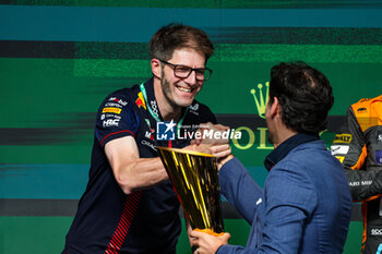 2023-11-05 - Red Bull Racing on the podium during the 2023 Formula 1 Rolex Grande Premio de Sao Paulo, 20th round of the 2023 Formula One World Championship from November 3 to 5, 2023 on the Autodromo José Carlos Pace, in Sao Paulo, Brazil - F1 - SAO PAULO GRAND PRIX 2023 - RACE - FORMULA 1 - MOTORS