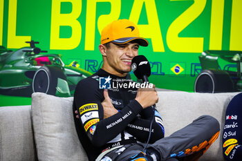2023-11-05 - NORRIS Lando (gbr), McLaren F1 Team MCL60, portrait during the 2023 Formula 1 Rolex Grande Premio de Sao Paulo, 20th round of the 2023 Formula One World Championship from November 3 to 5, 2023 on the Autodromo José Carlos Pace, in Sao Paulo, Brazil - F1 - SAO PAULO GRAND PRIX 2023 - RACE - FORMULA 1 - MOTORS