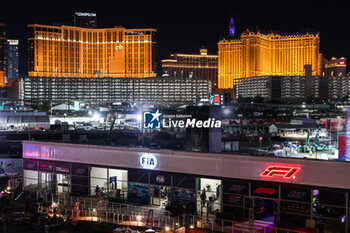 2023-11-15 - FIA and F1 hospitalities in the paddock by night, illustration during the 2023 Formula 1 Heineken Silver Las Vegas Grand Prix, 21th round of the 2023 Formula One World Championship from November 17 to 19, 2023 on the Las Vegas Strip Circuit, in Las Vegas, USA - F1 - LAS VEGAS GRAND PRIX 2023 - FORMULA 1 - MOTORS