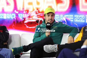 2023-11-16 - ALONSO Fernando (spa), Aston Martin F1 Team AMR23, portrait press conference during the 2023 Formula 1 Heineken Silver Las Vegas Grand Prix, 21th round of the 2023 Formula One World Championship from November 17 to 19, 2023 on the Las Vegas Strip Circuit, in Las Vegas, USA - F1 - LAS VEGAS GRAND PRIX 2023 - FORMULA 1 - MOTORS