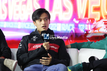 2023-11-16 - ZHOU Guanyu (chi), Alfa Romeo F1 Team Stake C43, portrait press conference during the 2023 Formula 1 Heineken Silver Las Vegas Grand Prix, 21th round of the 2023 Formula One World Championship from November 17 to 19, 2023 on the Las Vegas Strip Circuit, in Las Vegas, USA - F1 - LAS VEGAS GRAND PRIX 2023 - FORMULA 1 - MOTORS