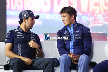 2023-11-16 - PEREZ Sergio (mex), Red Bull Racing RB19, ALBON Alexander (tha), Williams Racing FW45, portrait press conference during the 2023 Formula 1 Heineken Silver Las Vegas Grand Prix, 21th round of the 2023 Formula One World Championship from November 17 to 19, 2023 on the Las Vegas Strip Circuit, in Las Vegas, USA - F1 - LAS VEGAS GRAND PRIX 2023 - FORMULA 1 - MOTORS