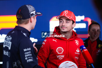 2023-11-16 - LECLERC Charles (mco), Scuderia Ferrari SF-23, VERSTAPPEN Max (ned), Red Bull Racing RB19, portrait during the 2023 Formula 1 Heineken Silver Las Vegas Grand Prix, 21th round of the 2023 Formula One World Championship from November 17 to 19, 2023 on the Las Vegas Strip Circuit, in Las Vegas, USA - F1 - LAS VEGAS GRAND PRIX 2023 - FORMULA 1 - MOTORS