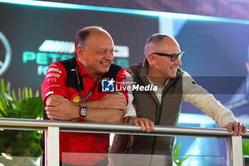 2023-11-16 - VASSEUR Frédéric (fra), Team Principal & General Manager of the Scuderia Ferrari, DOMENICALI Stefano (ita), Chairman and CEO Formula One Group FOG, portrait during the 2023 Formula 1 Heineken Silver Las Vegas Grand Prix, 21th round of the 2023 Formula One World Championship from November 17 to 19, 2023 on the Las Vegas Strip Circuit, in Las Vegas, USA - F1 - LAS VEGAS GRAND PRIX 2023 - FORMULA 1 - MOTORS