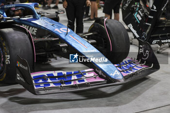 17/11/2023 - Front wing, Alpine F1 Team A523 during the 2023 Formula 1 Heineken Silver Las Vegas Grand Prix, 21th round of the 2023 Formula One World Championship from November 17 to 19, 2023 on the Las Vegas Strip Circuit, in Las Vegas, USA - F1 - LAS VEGAS GRAND PRIX 2023 - FORMULA 1 - MOTORI