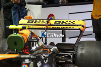 2023-11-17 - Rear wing, McLaren F1 Team MCL60 during the 2023 Formula 1 Heineken Silver Las Vegas Grand Prix, 21th round of the 2023 Formula One World Championship from November 17 to 19, 2023 on the Las Vegas Strip Circuit, in Las Vegas, USA - F1 - LAS VEGAS GRAND PRIX 2023 - FORMULA 1 - MOTORS