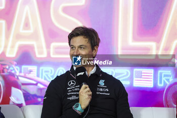 17/11/2023 - Team principal press conference with WOLFF Toto (aut), Mercedes AMG F1 Team, portrait during the 2023 Formula 1 Heineken Silver Las Vegas Grand Prix, 21th round of the 2023 Formula One World Championship from November 17 to 19, 2023 on the Las Vegas Strip Circuit, in Las Vegas, USA - F1 - LAS VEGAS GRAND PRIX 2023 - FORMULA 1 - MOTORI
