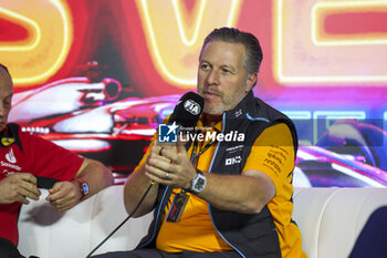 17/11/2023 - Team principal press conference with BROWN Zak (usa), McLaren Racing, portrait during the 2023 Formula 1 Heineken Silver Las Vegas Grand Prix, 21th round of the 2023 Formula One World Championship from November 17 to 19, 2023 on the Las Vegas Strip Circuit, in Las Vegas, USA - F1 - LAS VEGAS GRAND PRIX 2023 - FORMULA 1 - MOTORI