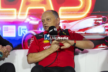 17/11/2023 - Team principal press conference with VASSEUR Frédéric (fra), Scuderia Ferrari, portrait during the 2023 Formula 1 Heineken Silver Las Vegas Grand Prix, 21th round of the 2023 Formula One World Championship from November 17 to 19, 2023 on the Las Vegas Strip Circuit, in Las Vegas, USA - F1 - LAS VEGAS GRAND PRIX 2023 - FORMULA 1 - MOTORI