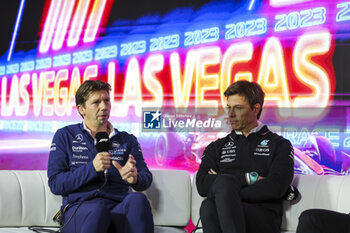 17/11/2023 - Team principal press conference with VOWLES James, Williams Racing, portrait and WOLFF Toto (aut), Mercedes AMG F1 Team during the 2023 Formula 1 Heineken Silver Las Vegas Grand Prix, 21th round of the 2023 Formula One World Championship from November 17 to 19, 2023 on the Las Vegas Strip Circuit, in Las Vegas, USA - F1 - LAS VEGAS GRAND PRIX 2023 - FORMULA 1 - MOTORI