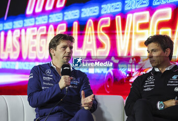 2023-11-17 - Team principal press conference with VOWLES James, Williams Racing, portrait and WOLFF Toto (aut), Mercedes AMG F1 Team during the 2023 Formula 1 Heineken Silver Las Vegas Grand Prix, 21th round of the 2023 Formula One World Championship from November 17 to 19, 2023 on the Las Vegas Strip Circuit, in Las Vegas, USA - F1 - LAS VEGAS GRAND PRIX 2023 - FORMULA 1 - MOTORS