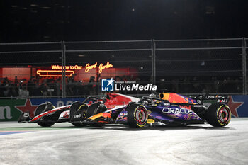 2023-11-18 - 01 VERSTAPPEN Max (nld), Red Bull Racing RB19, 16 LECLERC Charles (mco), Scuderia Ferrari SF-23, action during the 2023 Formula 1 Heineken Silver Las Vegas Grand Prix, 21th round of the 2023 Formula One World Championship from November 17 to 19, 2023 on the Las Vegas Strip Circuit, in Las Vegas, USA - F1 - LAS VEGAS GRAND PRIX 2023 - RACE - FORMULA 1 - MOTORS