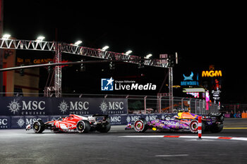 2023-11-19 - 11 PEREZ Sergio (mex), Red Bull Racing RB19, 16 LECLERC Charles (mco), Scuderia Ferrari SF-23, action during the 2023 Formula 1 Heineken Silver Las Vegas Grand Prix, 21th round of the 2023 Formula One World Championship from November 17 to 19, 2023 on the Las Vegas Strip Circuit, in Las Vegas, USA - F1 - LAS VEGAS GRAND PRIX 2023 - RACE - FORMULA 1 - MOTORS