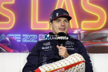 2023-11-19 - press conference VERSTAPPEN Max (ned), Red Bull Racing RB19, portrait during the 2023 Formula 1 Heineken Silver Las Vegas Grand Prix, 21th round of the 2023 Formula One World Championship from November 17 to 19, 2023 on the Las Vegas Strip Circuit, in Las Vegas, USA - F1 - LAS VEGAS GRAND PRIX 2023 - RACE - FORMULA 1 - MOTORS