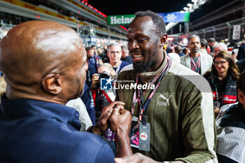 2023-11-19 - Usain Bolt, eight-time Olympic gold medallist, portrait during the 2023 Formula 1 Heineken Silver Las Vegas Grand Prix, 21th round of the 2023 Formula One World Championship from November 17 to 19, 2023 on the Las Vegas Strip Circuit, in Las Vegas, USA - F1 - LAS VEGAS GRAND PRIX 2023 - RACE - FORMULA 1 - MOTORS