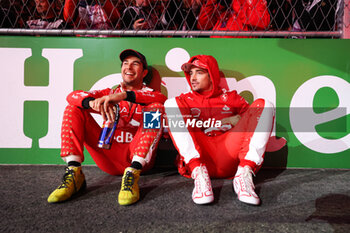 2023-11-19 - LECLERC Charles (mco), Scuderia Ferrari SF-23, PEREZ Sergio (mex), Red Bull Racing RB19, portrait during the 2023 Formula 1 Heineken Silver Las Vegas Grand Prix, 21th round of the 2023 Formula One World Championship from November 17 to 19, 2023 on the Las Vegas Strip Circuit, in Las Vegas, USA - F1 - LAS VEGAS GRAND PRIX 2023 - RACE - FORMULA 1 - MOTORS