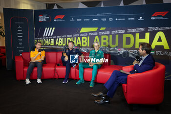 2023-11-24 - Press conference: STELLA Andrea (ita), Team Principal of McLaren F1 Team, HORNER Christian (gbr), Team Principal of Red Bull Racing, KRACK Mike (ger), Team Principal and CEO of Aston Martin F1 Team, portrait, during the 2023 Formula 1 Etihad Airways Abu Dhabi Grand Prix, 22th round of the 2023 Formula One World Championship from November 24 to 26, 2023 on the Yas Marina Circuit, in Abu Dhabi - F1 - ABU DHABI GRAND PRIX 2023 - FORMULA 1 - MOTORS