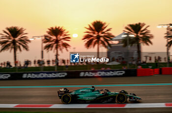 2023-11-24 - 18 STROLL Lance (can), Aston Martin F1 Team AMR23, action during the 2023 Formula 1 Etihad Airways Abu Dhabi Grand Prix, 22th round of the 2023 Formula One World Championship from November 24 to 26, 2023 on the Yas Marina Circuit, in Abu Dhabi - F1 - ABU DHABI GRAND PRIX 2023 - FORMULA 1 - MOTORS