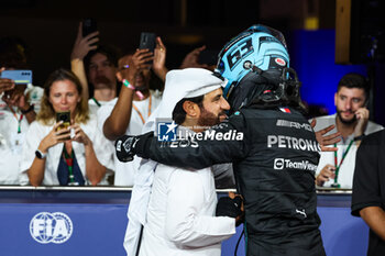 2023-11-25 - BEN SULAYEM Mohammed (uae), President of the FIA, RUSSELL George (gbr), Mercedes AMG F1 Team W14, portrait during the 2023 Formula 1 Etihad Airways Abu Dhabi Grand Prix, 22th round of the 2023 Formula One World Championship from November 24 to 26, 2023 on the Yas Marina Circuit, in Abu Dhabi - F1 - ABU DHABI GRAND PRIX 2023 - FORMULA 1 - MOTORS