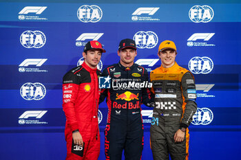 2023-11-25 - LECLERC Charles (mco), Scuderia Ferrari SF-23, VERSTAPPEN Max (ned), Red Bull Racing RB19, PIASTRI Oscar (aus), McLaren F1 Team MCL60, portrait during the 2023 Formula 1 Etihad Airways Abu Dhabi Grand Prix, 22th round of the 2023 Formula One World Championship from November 24 to 26, 2023 on the Yas Marina Circuit, in Abu Dhabi - F1 - ABU DHABI GRAND PRIX 2023 - FORMULA 1 - MOTORS