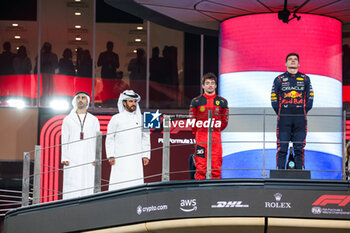 2023-11-26 - BEN SULAYEM Mohammed (uae), President of the FIA, LECLERC Charles (mco), Scuderia Ferrari SF-23, VERSTAPPEN Max (ned), Red Bull Racing RB19, portrait during the 2023 Formula 1 Etihad Airways Abu Dhabi Grand Prix, 22th round of the 2023 Formula One World Championship from November 24 to 26, 2023 on the Yas Marina Circuit, in Abu Dhabi - F1 - ABU DHABI GRAND PRIX 2023 - RACE - FORMULA 1 - MOTORS