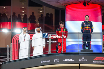 2023-11-26 - BEN SULAYEM Mohammed (uae), President of the FIA, LECLERC Charles (mco), Scuderia Ferrari SF-23, VERSTAPPEN Max (ned), Red Bull Racing RB19, portrait during the 2023 Formula 1 Etihad Airways Abu Dhabi Grand Prix, 22th round of the 2023 Formula One World Championship from November 24 to 26, 2023 on the Yas Marina Circuit, in Abu Dhabi - F1 - ABU DHABI GRAND PRIX 2023 - RACE - FORMULA 1 - MOTORS