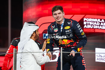 2023-11-26 - VERSTAPPEN Max (ned), Red Bull Racing RB19, BEN SULAYEM Mohammed (uae), President of the FIA, portrait, during the 2023 Formula 1 Etihad Airways Abu Dhabi Grand Prix, 22th round of the 2023 Formula One World Championship from November 24 to 26, 2023 on the Yas Marina Circuit, in Abu Dhabi - F1 - ABU DHABI GRAND PRIX 2023 - RACE - FORMULA 1 - MOTORS
