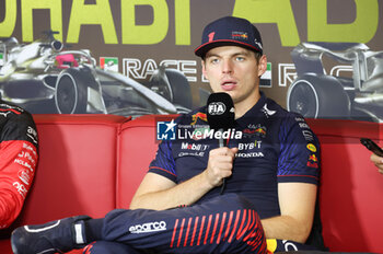 2023-11-26 - VERSTAPPEN Max (ned), Red Bull Racing RB19, portrait press conference after race during the 2023 Formula 1 Etihad Airways Abu Dhabi Grand Prix, 22th round of the 2023 Formula One World Championship from November 24 to 26, 2023 on the Yas Marina Circuit, in Abu Dhabi - F1 - ABU DHABI GRAND PRIX 2023 - RACE - FORMULA 1 - MOTORS