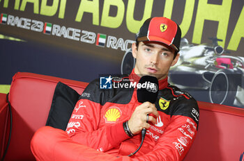 2023-11-26 - LECLERC Charles (mco), Scuderia Ferrari SF-23, portrait press conference after race during the 2023 Formula 1 Etihad Airways Abu Dhabi Grand Prix, 22th round of the 2023 Formula One World Championship from November 24 to 26, 2023 on the Yas Marina Circuit, in Abu Dhabi - F1 - ABU DHABI GRAND PRIX 2023 - RACE - FORMULA 1 - MOTORS