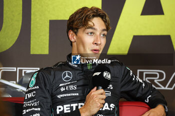 2023-11-26 - RUSSELL George (gbr), Mercedes AMG F1 Team W14, portrait press conference after race during the 2023 Formula 1 Etihad Airways Abu Dhabi Grand Prix, 22th round of the 2023 Formula One World Championship from November 24 to 26, 2023 on the Yas Marina Circuit, in Abu Dhabi - F1 - ABU DHABI GRAND PRIX 2023 - RACE - FORMULA 1 - MOTORS