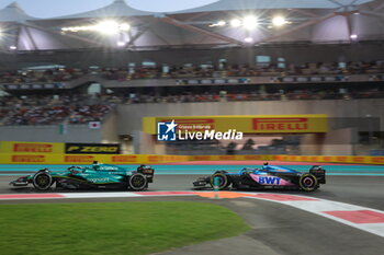 2023-11-26 - 18 STROLL Lance (can), Aston Martin F1 Team AMR23, action 10 GASLY Pierre (fra), Alpine F1 Team A523, action during the 2023 Formula 1 Etihad Airways Abu Dhabi Grand Prix, 22th round of the 2023 Formula One World Championship from November 24 to 26, 2023 on the Yas Marina Circuit, in Abu Dhabi - F1 - ABU DHABI GRAND PRIX 2023 - RACE - FORMULA 1 - MOTORS