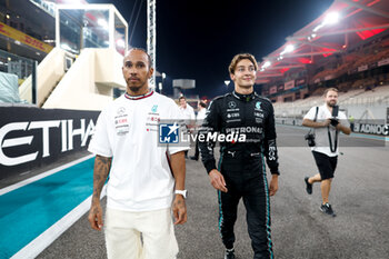 2023-11-26 - HAMILTON Lewis (gbr), Mercedes AMG F1 Team W14, portrait RUSSELL George (gbr), Mercedes AMG F1 Team W14, portrait during the 2023 Formula 1 Etihad Airways Abu Dhabi Grand Prix, 22th round of the 2023 Formula One World Championship from November 24 to 26, 2023 on the Yas Marina Circuit, in Abu Dhabi - F1 - ABU DHABI GRAND PRIX 2023 - RACE - FORMULA 1 - MOTORS