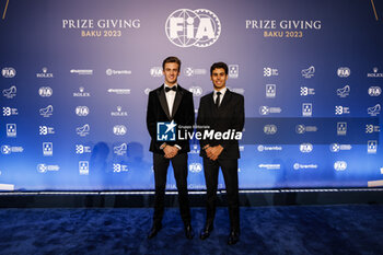 2023-12-08 - POURCHAIRE Théo, , FIA Formula 2 Championship for Drivers - Champion, portrait with BORTOLETO Gabriel, FIA Formula 3 Championship for Drivers - Champion during the 2023 FIA Prize Giving Ceremony in Baky on December 8, 2023 at Baku Convention Center in Baku, Azerbaijan - FIA PRIZE GIVING 2023 - BAKU - FORMULA 1 - MOTORS