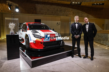 2023-12-08 - ROVANPERA Kalle, Toyota Gazoo Racing, FIA World Rally Championship - Champion, portrait with HALTTUNEN Jonne Toyota Gazoo Racing, FIA World Rally Championship for Co-Driver - Champion during the 2023 FIA Prize Giving Ceremony in Baky on December 8, 2023 at Baku Convention Center in Baku, Azerbaijan - FIA PRIZE GIVING 2023 - BAKU - FORMULA 1 - MOTORS