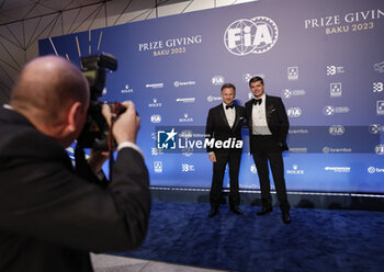 2023-12-08 - VERSTAPPEN, FIA Formula One World Championship - Champion, portrait with HORNER Christian, Red Bull Racing, FIA Formula One World Championship - Champion during the 2023 FIA Prize Giving Ceremony in Baky on December 8, 2023 at Baku Convention Center in Baku, Azerbaijan - FIA PRIZE GIVING 2023 - BAKU - FORMULA 1 - MOTORS