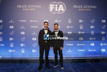 2023-12-08 - MOLINA Miguel, FIA HyperCard World Endurance Drivers' Championship - 3rd Place, portrait with FUOCO Antonio, FIA HyperCard World Endurance Drivers' Championship - 3rd Place during the 2023 FIA Prize Giving Ceremony in Baky on December 8, 2023 at Baku Convention Center in Baku, Azerbaijan - FIA PRIZE GIVING 2023 - BAKU - FORMULA 1 - MOTORS