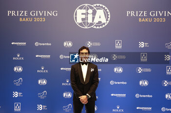 2023-12-08 - PEREZ Sergio, FIA Formula One World Championship - 2nd Place, portrait during the 2023 FIA Prize Giving Ceremony in Baky on December 8, 2023 at Baku Convention Center in Baku, Azerbaijan - FIA PRIZE GIVING 2023 - BAKU - FORMULA 1 - MOTORS