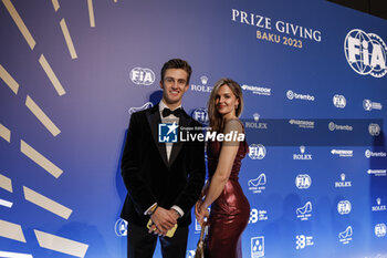 2023-12-08 - POURCHAIRE Théo, , FIA Formula 2 Championship for Drivers - Champion, portrait with his sister Pauline during the 2023 FIA Prize Giving Ceremony in Baky on December 8, 2023 at Baku Convention Center in Baku, Azerbaijan - FIA PRIZE GIVING 2023 - BAKU - FORMULA 1 - MOTORS