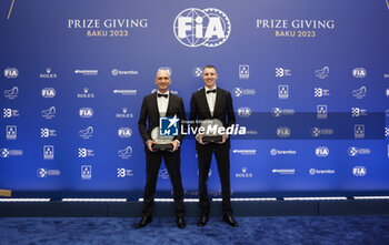 2023-12-08 - MARCIELLO Raffaele, FIA GT World CUP for Drivers - Champion, portrait with WENDL Stefan during the 2023 FIA Prize Giving Ceremony in Baky on December 8, 2023 at Baku Convention Center in Baku, Azerbaijan - FIA PRIZE GIVING 2023 - BAKU - FORMULA 1 - MOTORS