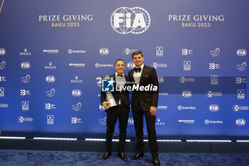 2023-12-08 - IPPOLITO Paolo, Mondokart.com FIA Kartin World Championship - KC Champion awarded by VERSTAPPEN, FIA Formula One World Championship - Champion, portrait during the 2023 FIA Prize Giving Ceremony in Baky on December 8, 2023 at Baku Convention Center in Baku, Azerbaijan - FIA PRIZE GIVING 2023 - BAKU - FORMULA 1 - MOTORS
