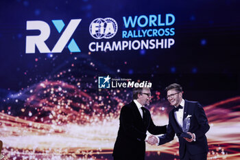 2023-12-08 - SOLBERG Peter with HANSEN Kevin, FIA World Rallycross Championship - 2nd Place, portrait during the 2023 FIA Prize Giving Ceremony in Baky on December 8, 2023 at Baku Convention Center in Baku, Azerbaijan - FIA PRIZE GIVING 2023 - BAKU - FORMULA 1 - MOTORS