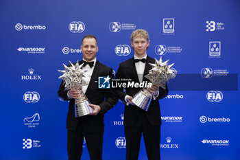 2023-12-08 - ROVANPERA Kalle, Toyota Gazoo Racing, FIA World Rally Championship - Champion, portrait and HALTTUNEN Jonne, Toyota Gazoo Racing, FIA World Rally Championship for Co-Driver - Champion during the 2023 FIA Prize Giving Ceremony in Baky on December 8, 2023 at Baku Convention Center in Baku, Azerbaijan - FIA PRIZE GIVING 2023 - BAKU - FORMULA 1 - MOTORS
