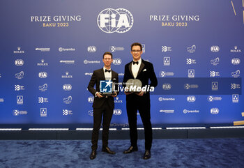 2023-12-08 - NEUVILLE Thierry, FIA World Rally Championship - 3rd Place, portrait with WYDAEGHE Martijn, FIA World Rally Championship Co-Driver - 3rd Place during the 2023 FIA Prize Giving Ceremony in Baky on December 8, 2023 at Baku Convention Center in Baku, Azerbaijan - FIA PRIZE GIVING 2023 - BAKU - FORMULA 1 - MOTORS