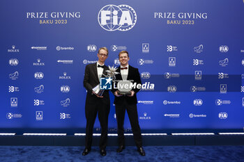 2023-12-08 - FILIPPI Sylvain, ABB FIA Formula E World Championship - Manufacturer Champion, portrait CASSIDY Nick, ABB FIA Formula E World Championship - 2nd Place, portrait during the 2023 FIA Prize Giving Ceremony in Baky on December 8, 2023 at Baku Convention Center in Baku, Azerbaijan - FIA PRIZE GIVING 2023 - BAKU - FORMULA 1 - MOTORS